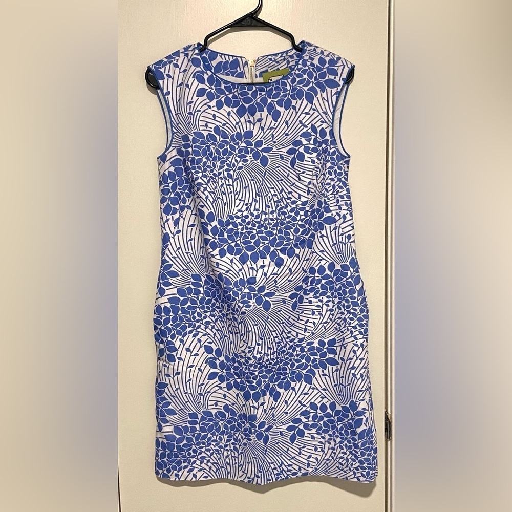 Elizabeth McKay Blue and White Sleeveless Dress 6